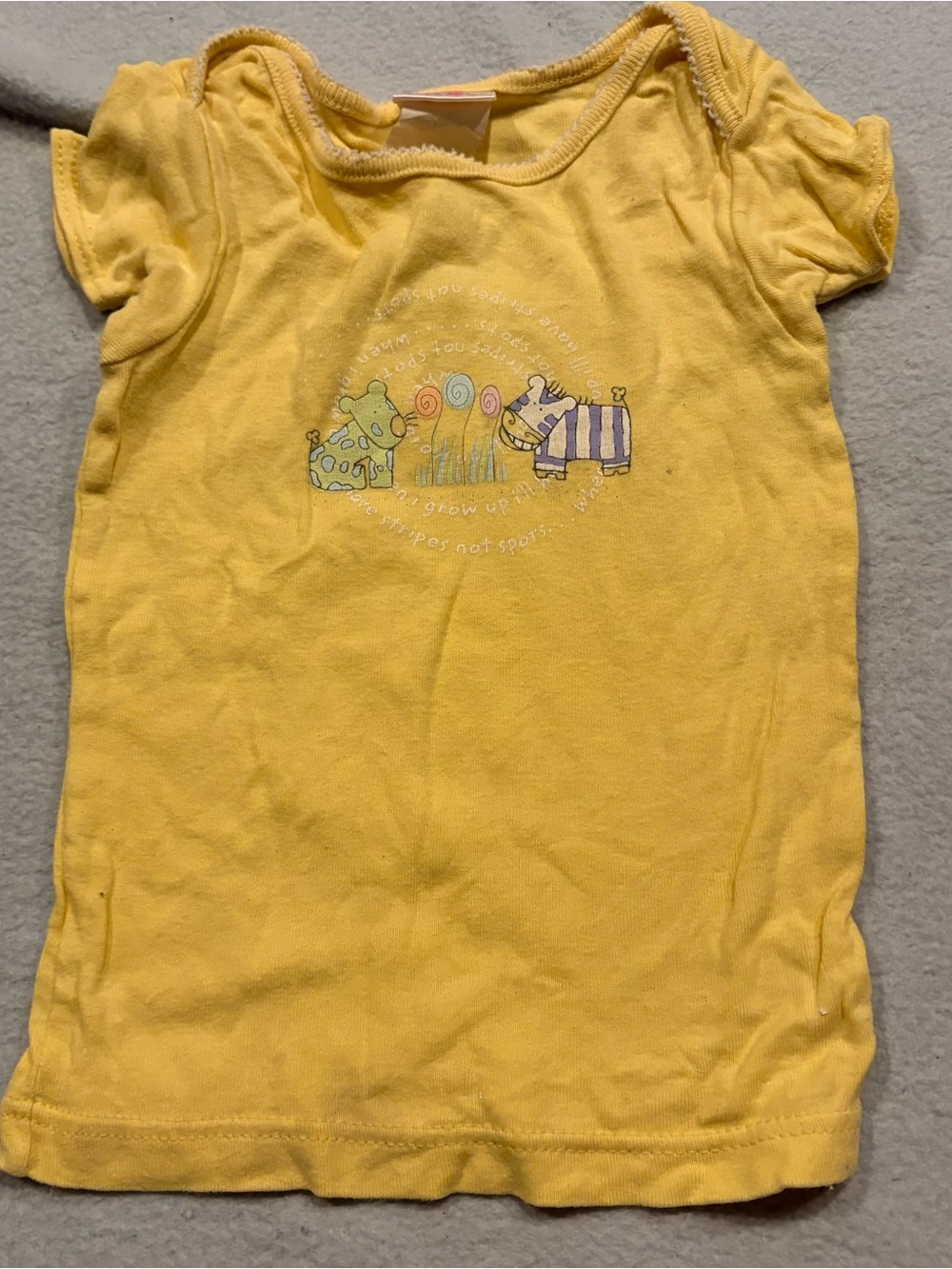 vintage yellow Carter's zebra shirt size 2T